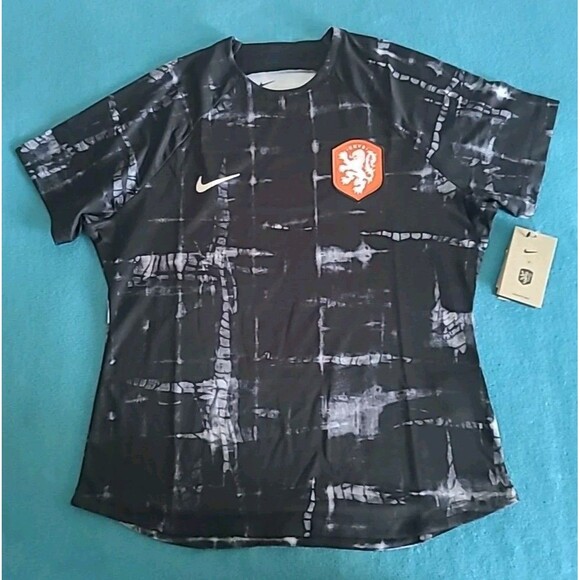 Nike Dri-FIT Netherlands KNVB Soccer Jersey DM9570-010 Women's L Pre-Match - Picture 1 of 8